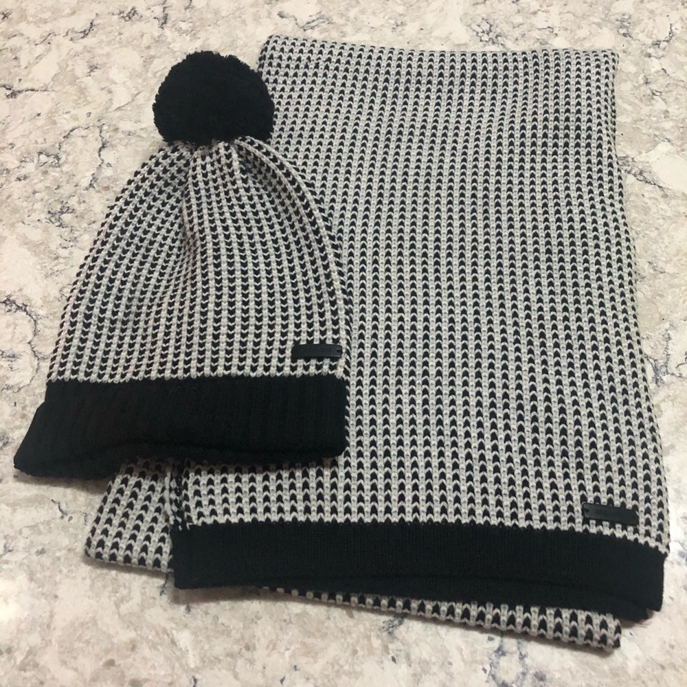 Coach beanie and scarf set